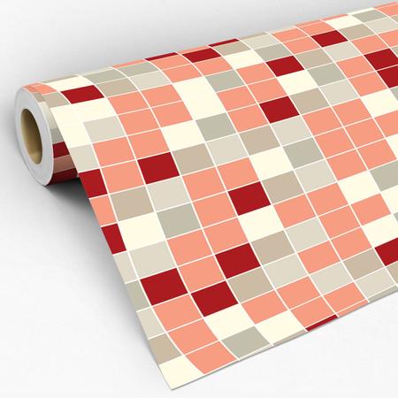 Papel de Parede Adesivo Lavável Decoração Pastilhas Azulejo Para Cozinha  Rosa Xadrez 3D - Pro Decor - Papel de Parede - Magazine Luiza