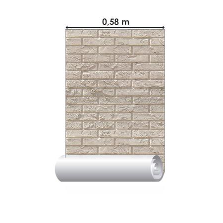 Imagem de Papel De Parede Adesivo Tijolo Branco N09111 Rolo 0,58x3M