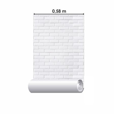 Imagem de Papel de Parede Adesivo Tijolo Branco NP109 0,58x2,5M