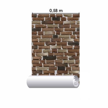 Papel de Parede Adesivo Tijolo Rustico NP057 Rolo 0,58x3M - Adesivo BR Imagem de Papel de Parede Adesivo Tijolo Rustico NP057 Rolo 0,58x3M