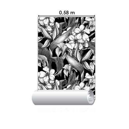 Imagem de Papel de Parede Adesivo Tropical Floral N06090 0,58x2,5M