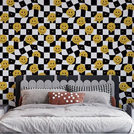 xadrez preto e amarelo  Black wallpaper, Black and white