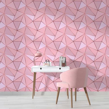 Imagem de Papel De Parede Adesivo Zara Tons de Rosa Com Rosê Gold