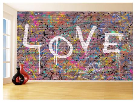 Imagem de Papel De Parede Arte Graffiti Love Amor Mural 3,5M Tra109