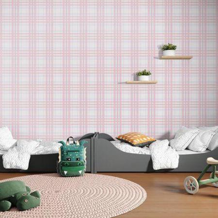 Papel De Parede Coleção Bambinos Rosa Xadrez 3323 Bobinex Papel de Parede  Bobinex Loja de Móveis e Decoração