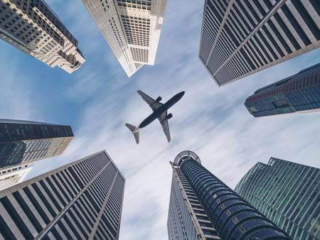 Imagem de Papel De Parede Cidade Prédios Avião Céu 3D 6M² Ncd210