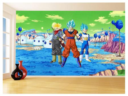 Adesivo Decorativo Parede Dragon Ball Z Goku Madeira Oferta