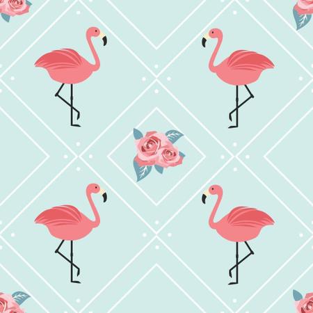 Imagem de Papel de Parede Flamingos Flower