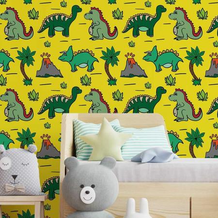 Papel de Parede Infantil Desenho Dinossauros, Papel Adesivo