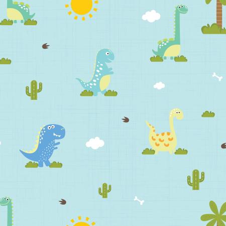 Imagem de Papel de Parede Infantil Dinossauro Baby 2,70x0,57m