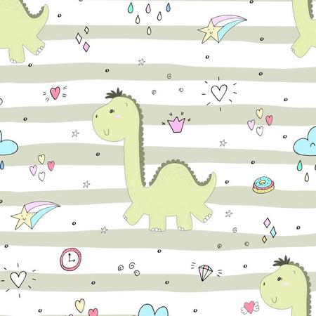 Papel de Parede Infantil Desenho Dinossauros - Fran Adesivos de Parede