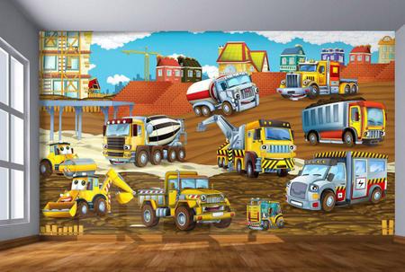 Papel De Parede Infantil Trator Obra Caminhão 9,5m² Azs147