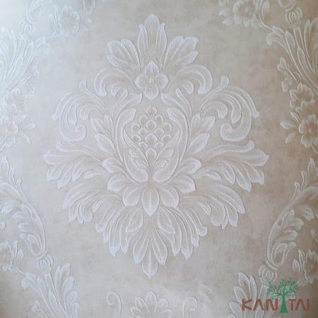 Imagem de Papel de parede kantai grace 3 - arabesco bege com glitter