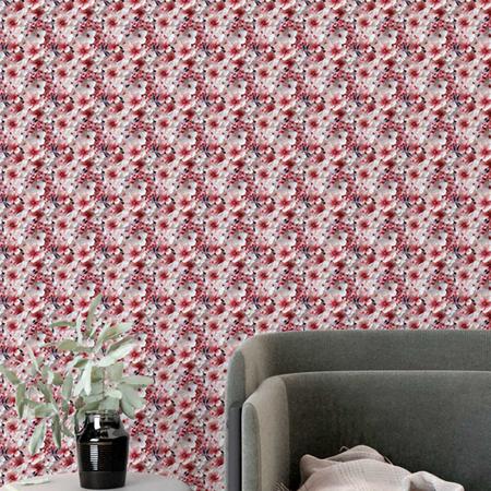 Imagem de Papel de parede Lavável Flor cerejeira rosa delicada natural viva auto colante quarto sala 9m