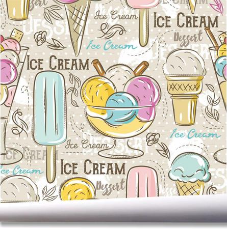 Imagem de Papel De Parede Sorvete Picole Ice Sorveteria Gourmet A592