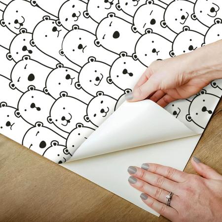 Papel De Parede Adesivo Desenho Panda Com Fundo Branco 12M - Colai - Papel  de Parede - Magazine Luiza