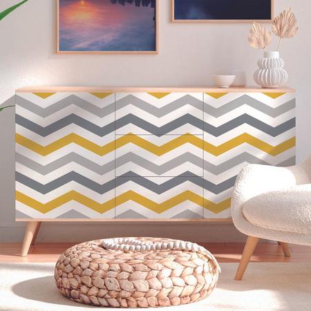 Papel de Parede Estilo Chevron Amarelo - Papel de Parede Importado em Oferta