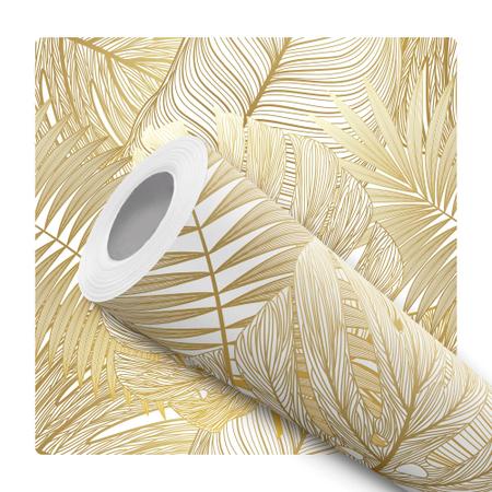 Papel De Parede Vinílico Costela Adão Dourada Sala 12m - DELIQUADROS Imagem de Papel De Parede Vinílico Costela Adão Dourada Sala 12m