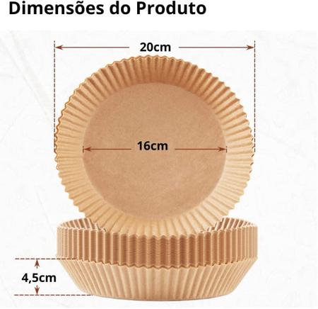 Imagem de Papel Descartavel Forma para Airfryer Antiaderente de Papel Cozinha Redondo Forro Tapete Fritadeira Cozimento Protetor 