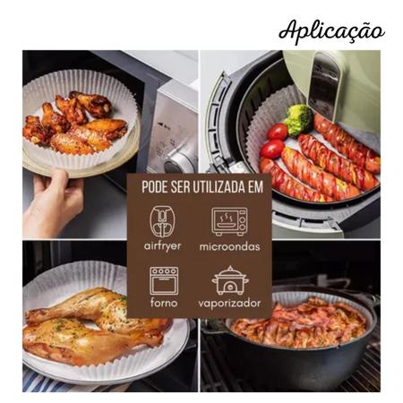 Papel Forro Air Fryer Antiaderente Descartável (200 Und) - YA Variedades Imagem de Papel Forro Air Fryer Antiaderente Descartável (200 Und)