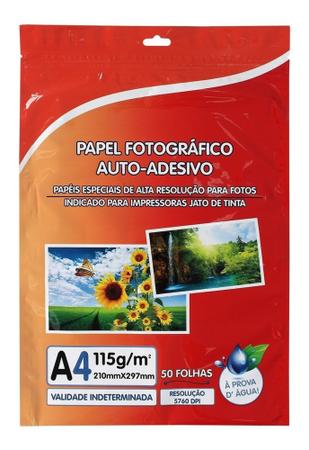 Imagem de Papel Fotográfico Adesivo Premium A4 Glossy 115g 50 Folhas