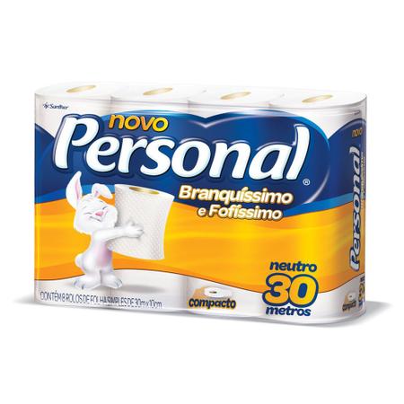 Papel Higiênico PERSONAL Neutro c/ 8 Rolos de 30m Imagem de Papel Higiênico PERSONAL Neutro c/ 8 Rolos de 30m