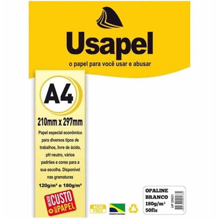 Imagem de Papel opaline a4 180g/m2 branco 25021 / 50fl / usapel