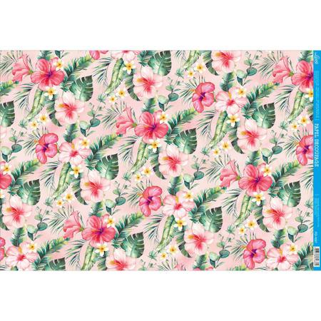 Imagem de Papel para Decoupage Litoarte 49 x 34,3 cm - Modelo PD-1027 Floral Tropical