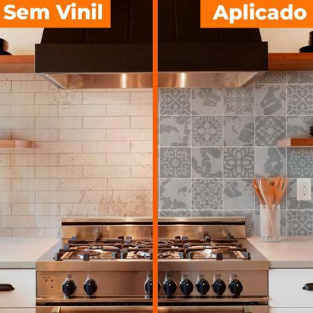 Imagem de Papel Parede Adesivo Cozinha Anti-Oil Azulejo Moderno Cinza