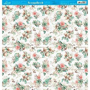 Papel para Scrapbook Litoarte Estampa Básica Xadrez Rosa e Branco