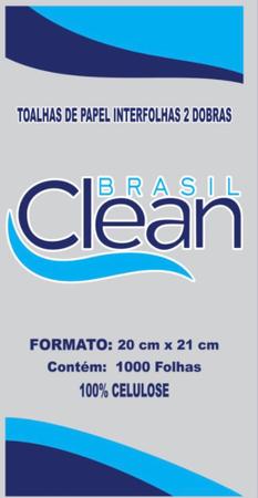 Imagem de Papel toalha interfolha duas dobra Brasilclean 100% celulose