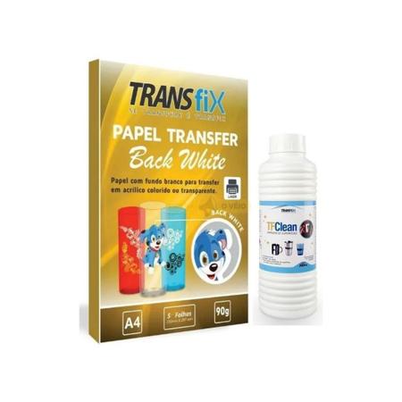 Imagem de Papel Transfer Laser Back White Fundo Branco 90G  + TF CLEAN