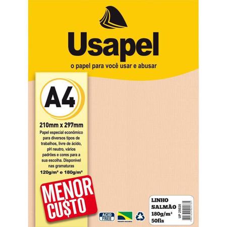 Imagem de Papel verge a4 180g com 50 folhas cor salmão - usapel