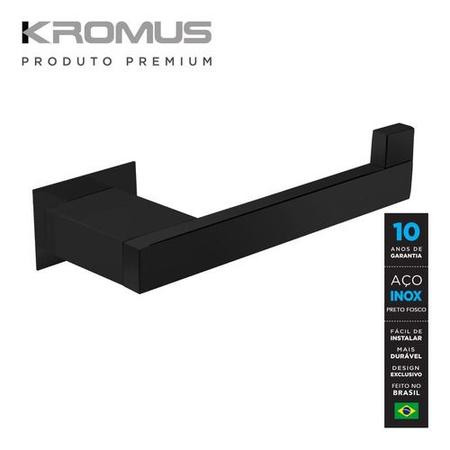 Imagem de Papeleira Inox Preto Fosco - Kromus Rt0302b