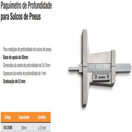 Imagem de Paquímetro De Profundidade (Sulco De Pneu) - 30mm - Graduação 0,1mm