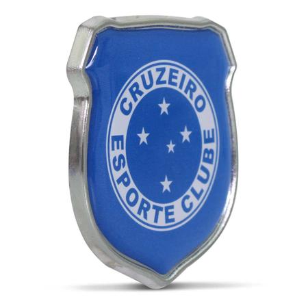 Imagem de Par Adesivo Bottons Cromados E Resinados Cruzeiro Aplicação Universal Produto Oficial Raposa