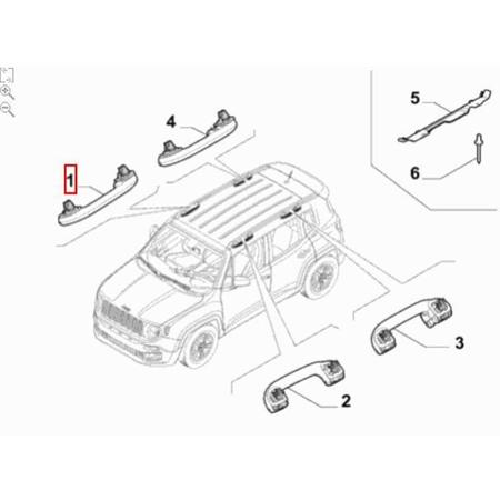 Imagem de Par Alça Seguraça Teto PQP Jeep Renegade 2015 2021 Original