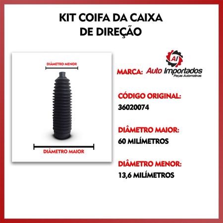 Imagem de Par Barra Axial Kit Coifa Guarda Pó Caixa Direção Suspensão Citroen Jumper 1998 1999 2000 2001 2002 2003 2004 2005