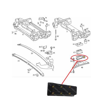 Par Batente Inf Placa Mola Dianteira 30mm Sprinter 415 CDI - PENA BORRACHAS Imagem de Par Batente Inf Placa Mola Dianteira 30mm Sprinter 415 CDI