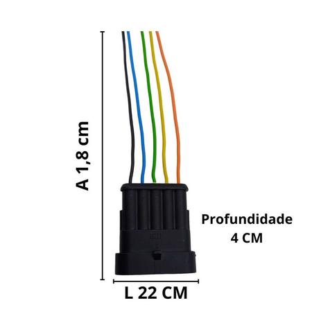 Imagem de Par Conectores Chicote 5 vias Macho e Femêa Lantersul