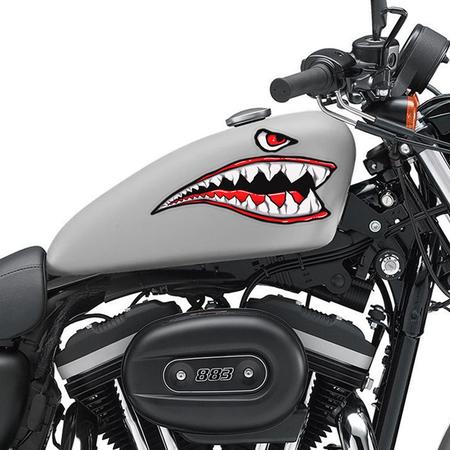 Imagem de Par De Adesivos Tanque Harley Davidson Boca Tubarão Custom
