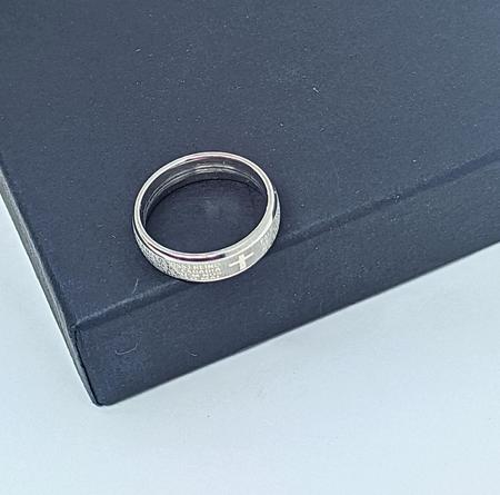 Par de Aliança Compromisso Oração Pai Nosso em Português Aço Inoxidável 316L Inox Prateado + Estojo Veludo Caixinha Anel - LVO Imagem de Par de Aliança Compromisso Oração Pai Nosso em Português Aço Inoxidável 316L Inox Prateado + Estojo Veludo Caixinha Anel