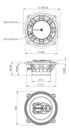 Imagem de Par de alto falantes 5 polegadas bravox triaxial b3x50x 100 watts rms traseira zafira 99