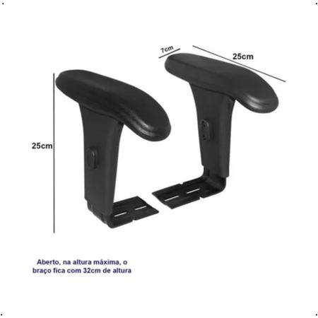 Par de Braço Com Regulagem Por Botão Em PP Ergonômico - Escritex Imagem de Par de Braço Com Regulagem Por Botão Em PP Ergonômico