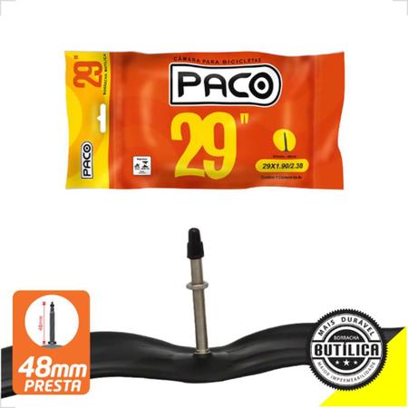 Imagem de Par de Câmara De Ar Pneu Bike Aro 29 x 1.95 / 2.125 Presta / Schrader - Paco