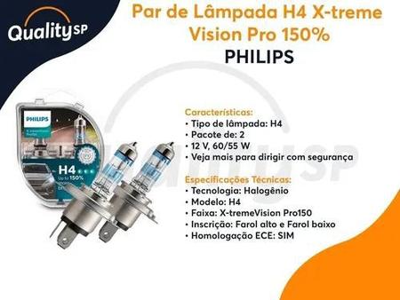 Philips H4 Xtreme Vision 150 mas potente Xtremevision PRO150