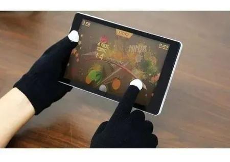 Imagem de Par De Luva Frio Touch Screen Digitar Mexer No Celular Tablet Cor Marrom