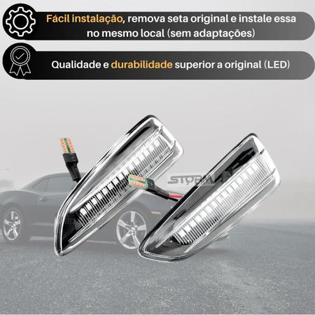 Imagem de Par de Pisca Seta Sequencial Transparente nova Tracker Sinal chevrolet gm repetidor cristal translucido novo original lâmpada led