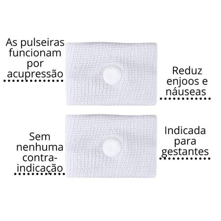 Imagem de Par De Pulseira Anti Enjoo Com Ponto De Pressao Náuseas