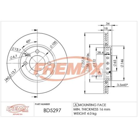 Imagem de Par Disco de Freio Dianteiro Ventilado Fremax BD5297 VW Gol/Saveiro/Voyage G5 2008 em Diante